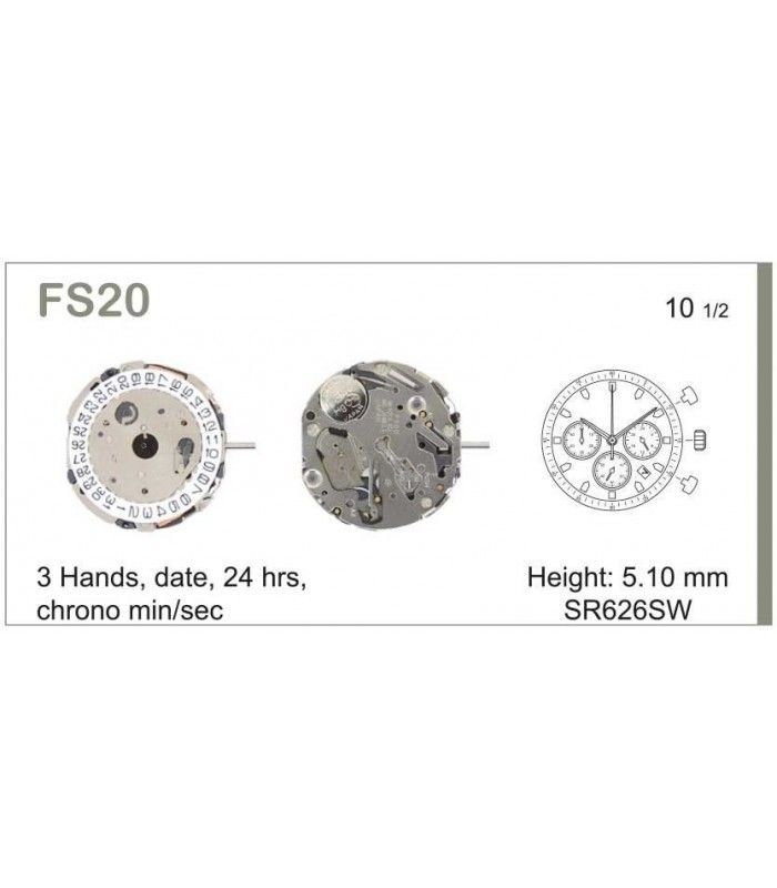 Meccanismo Orologio Ref MIYOTA FS20