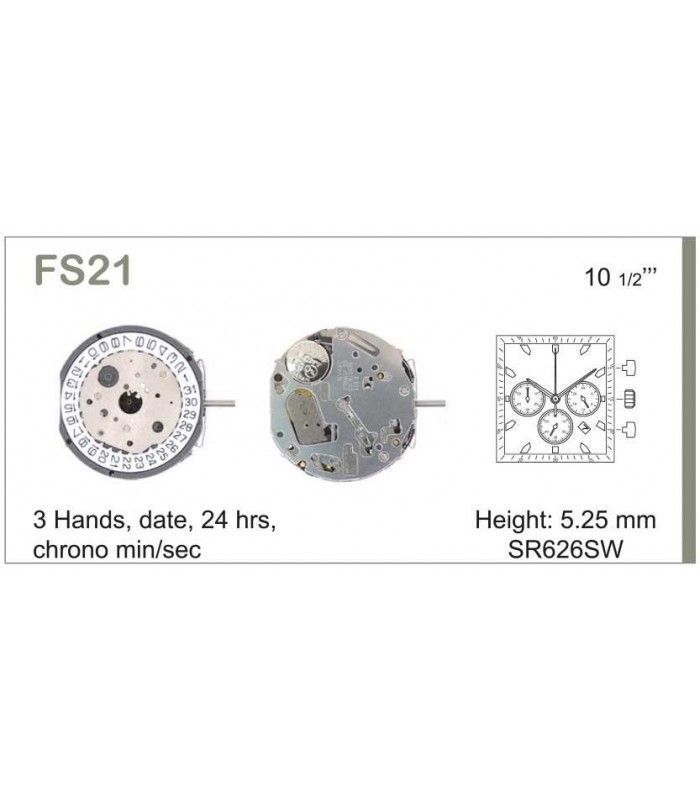 Movement for watches, MIYOTA FS21