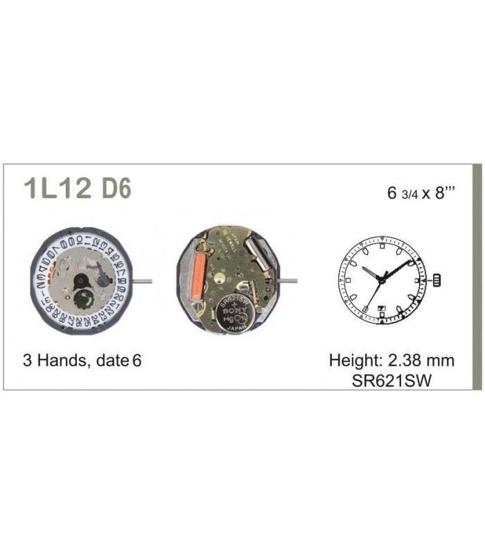 Máquinas ou movimentos para relógio, MIYOTA 1L12D6