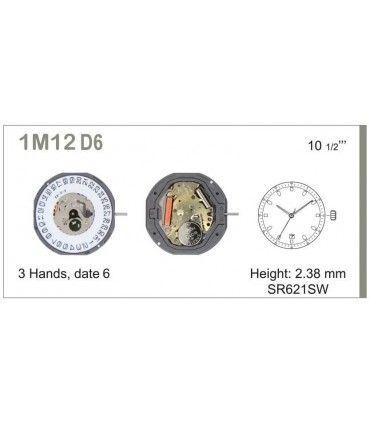 Máquinas ou movimentos para relógio, MIYOTA 1M12D6