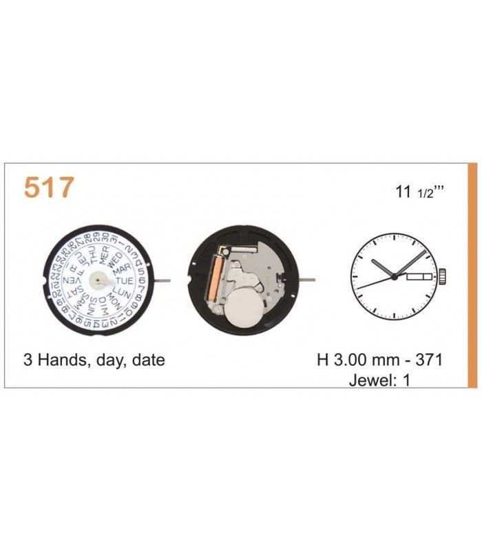 Meccanismo Orologio Ref RONDA 517