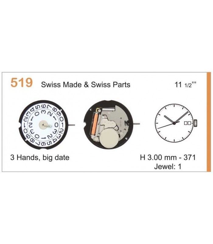 Meccanismo Orologio Ref RONDA 519
