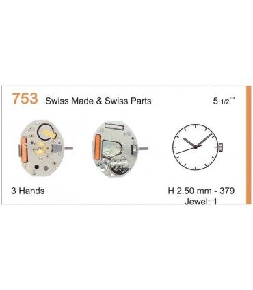 Movement for watches, RONDA 753