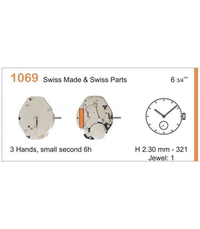 Máquina o movimiento para reloj RONDA 1069