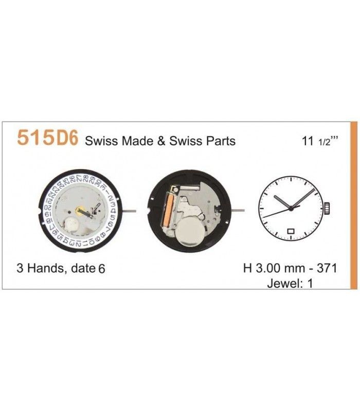 Máquina o movimiento para reloj RONDA 515D6