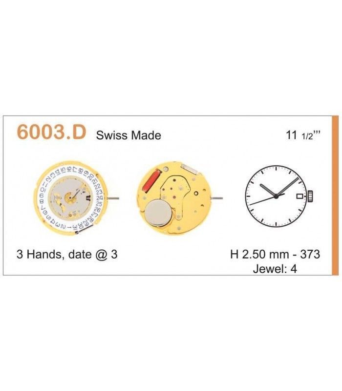 Máquina o movimiento para reloj RONDA 6003D