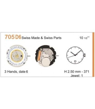 Movement for watches, RONDA 705D6