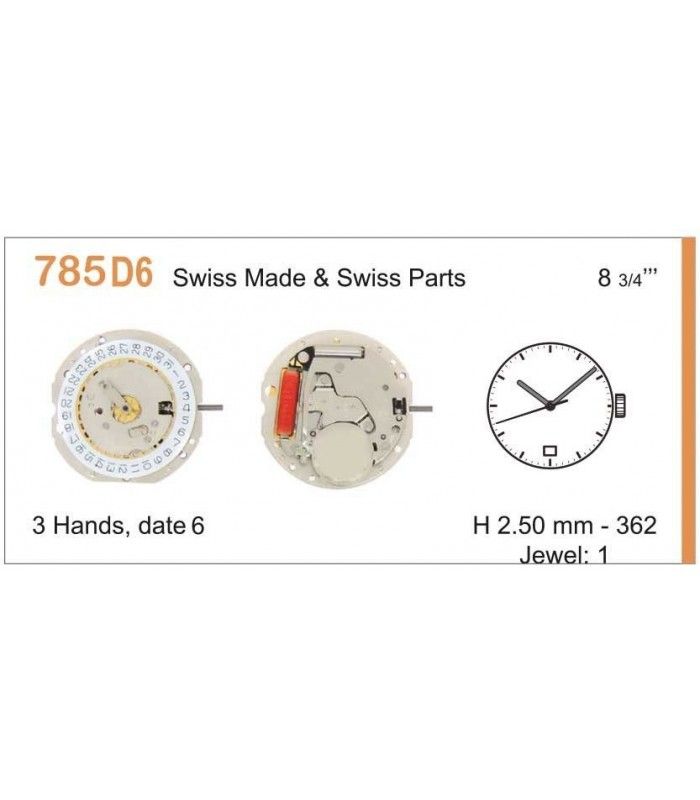 Máquina o movimiento para reloj RONDA 785D6