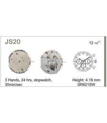 Máquinas ou movimentos para relógio, MIYOTA JS20