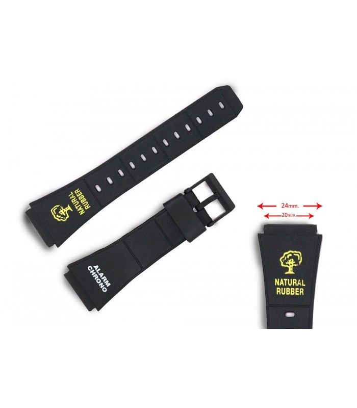 Bracelete de relógio em resina Compatível com Casio CA-55, CA-62, W-721 e outros 20mm 238P3PD3A