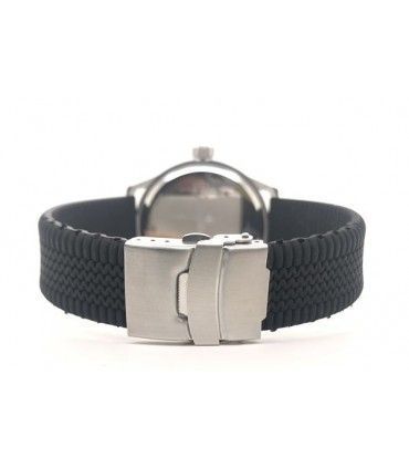 Bracelet silicone noir BR30 avec boucle invisible | Diloy