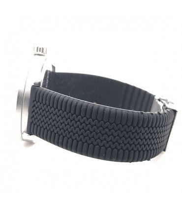 Bracelet silicone noir BR30 avec boucle invisible | Diloy