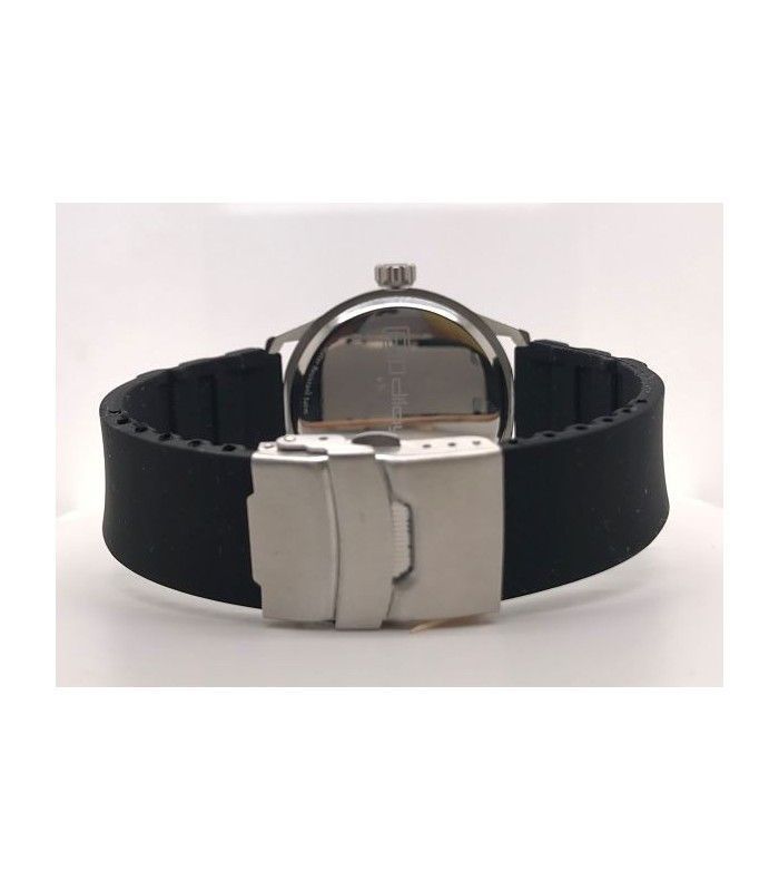 Bracelet silicone noir BR34 fermeture invisible 22mm | Diloy