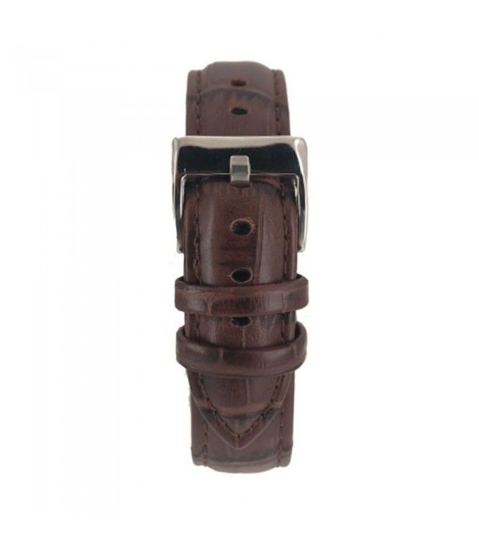 Bracelet cuir gravé crocodile bombé écaille carrée sport – Diloy 368