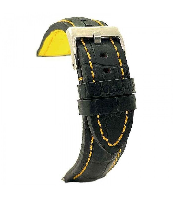 Pulseiras de relógio de couro premium gravadas de crocodilo. Diloy Ref. 395