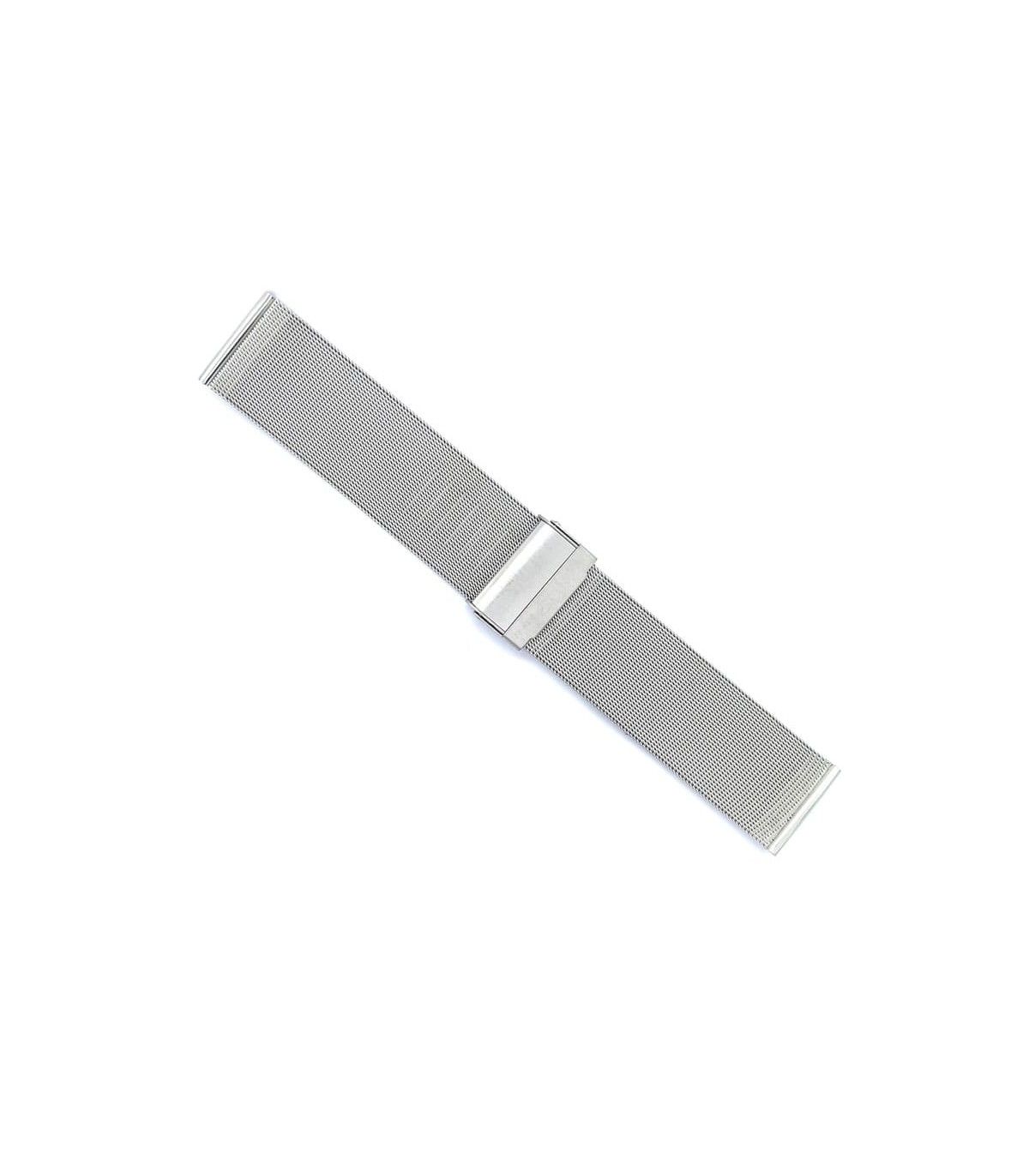 Bracelet Montre Acier Inoxydable 12-24 Mm - Multiple Largeurs Et Couleurs, Fermoir Double Pression - Homme/Femme