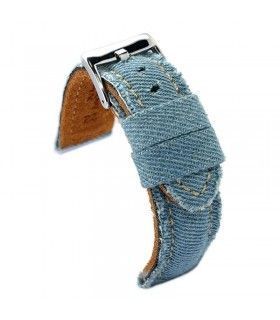 Uhrenarmbänder aus Denim und Leder. Diloy Nr. 389