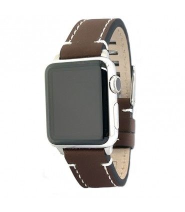 Correia artesanal para Relógio Apple feita de Couro Envelhecido. Ref AW414