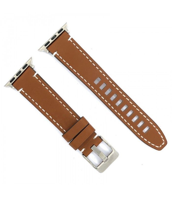 Bracelet artisanal pour Apple Watch en cuir vieilli. Ref AW414