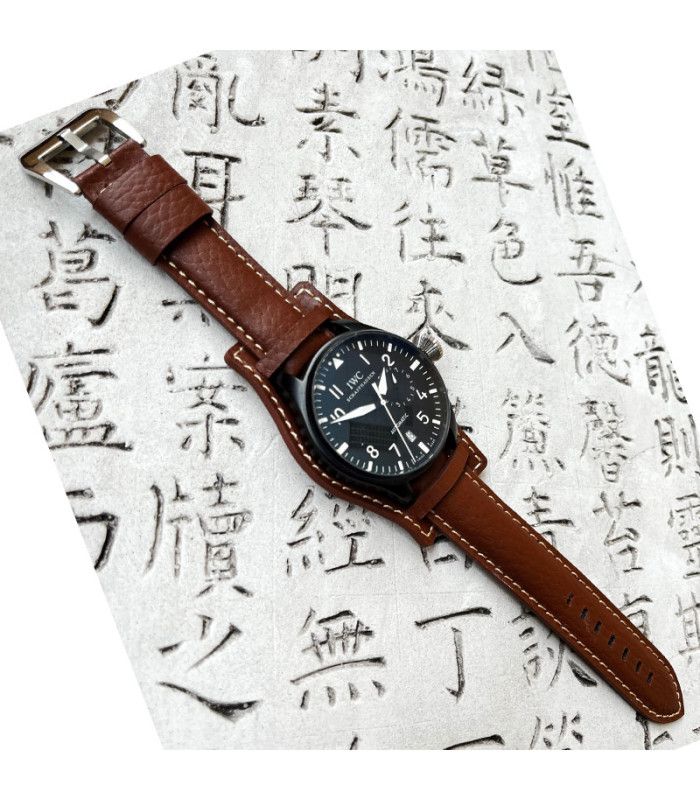 Bund Lederarmband Bisonprägung sportlich Uhr Diloy 386