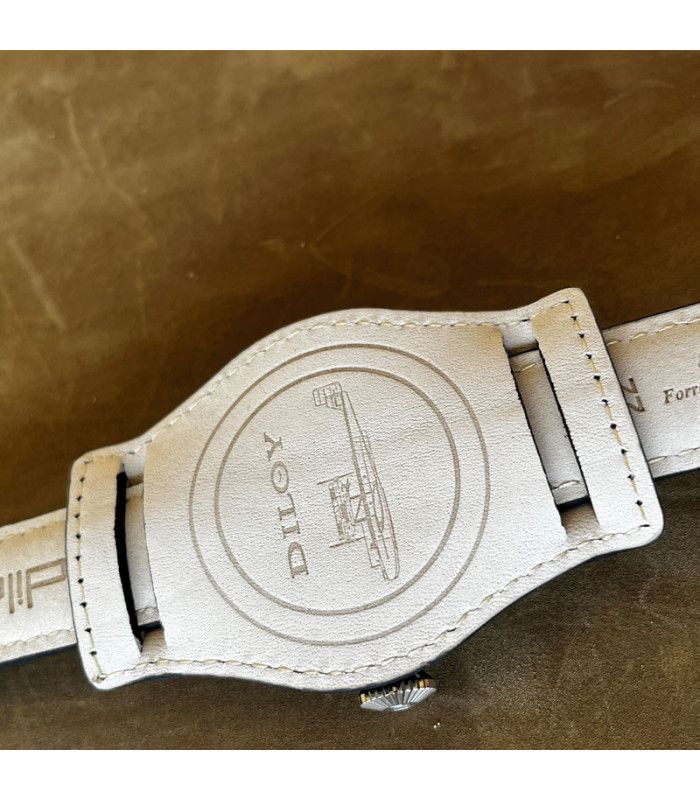 Bund leather watch strap buffalo embossed sporty Diloy 386