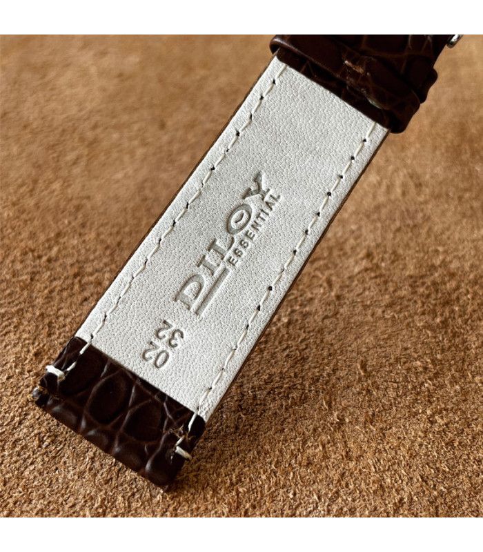 Leather watch strap Diloy P209 – Crocodile embossed cowhide