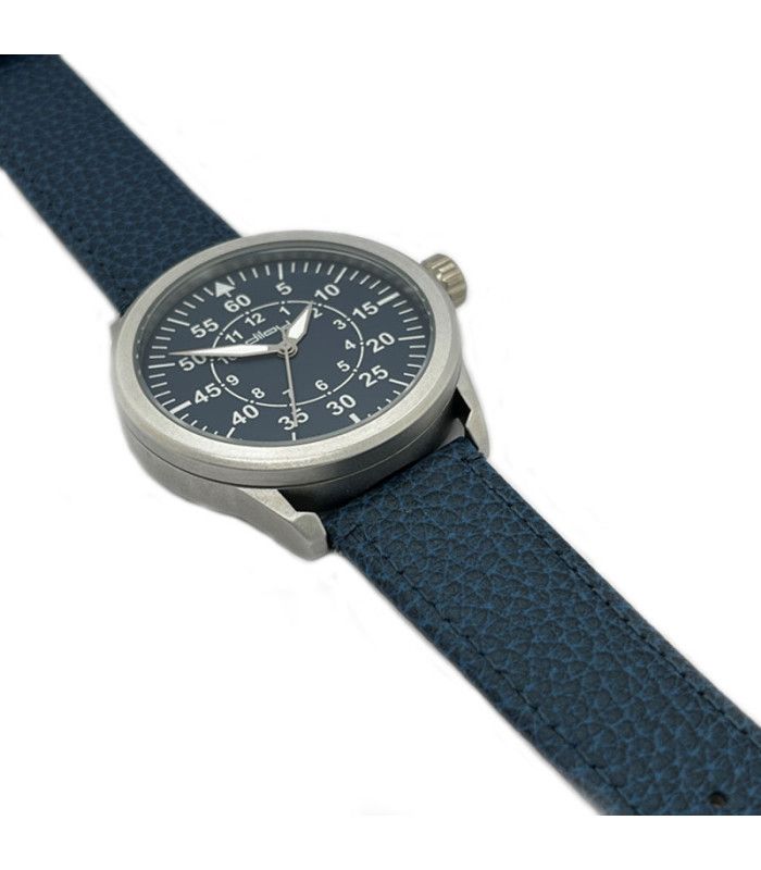 Correa de reloj elegante de piel vacuno plana hecha con cuero con grabado búfalo. 8mm 10mm 12mm 14mm 16mm 18mm 20mm 22mm Ref. 86