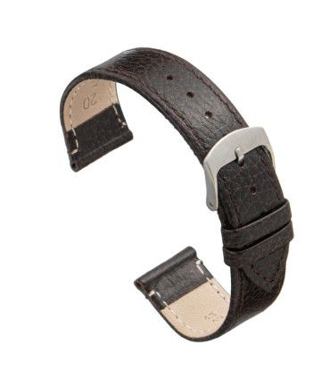 Correa de reloj elegante de piel vacuno plana hecha con cuero con grabado búfalo. 8mm 10mm 12mm 14mm 16mm 18mm 20mm 22mm Ref. 86