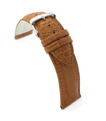 Bracelet montre cuir gravure crocodile classique – Diloy 412