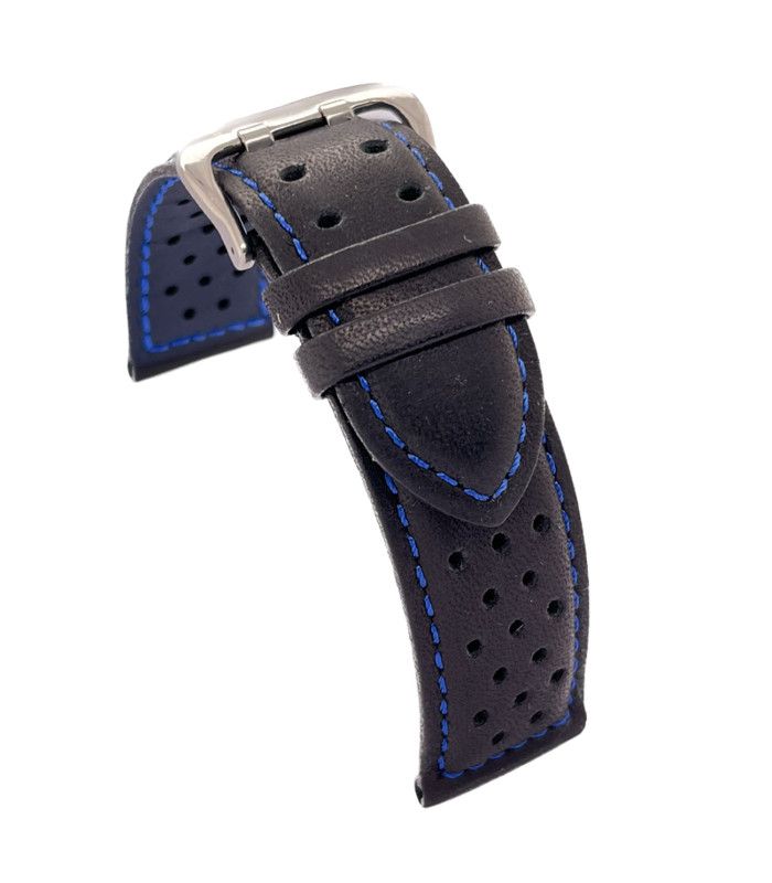 Cinturino rally racing pelle liscia forata cuciture fodera colorate – Diloy 380