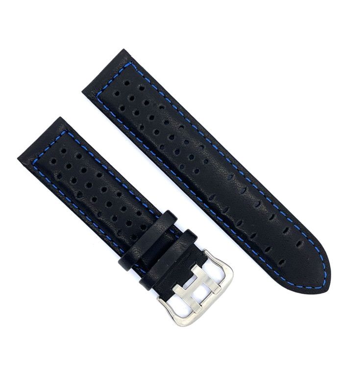 Cinturino rally racing pelle liscia forata cuciture fodera colorate – Diloy 380