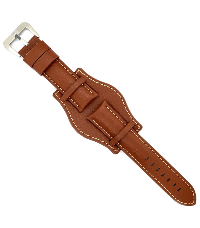 Bund leather watch strap buffalo embossed sporty Diloy 386