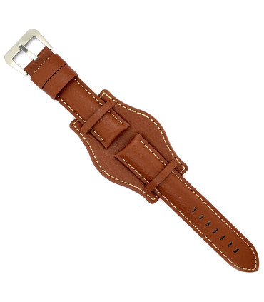 Pulseira relogio couro gravura de bisão Bund compatível com Fossil CH2592 CH2564 CH2565 CH2891CH3051 18mm 20mm 22mm 24mm Ref 386