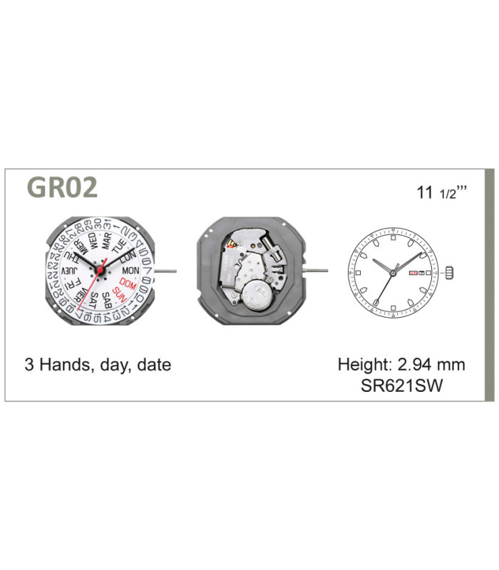 Maquinaria de reloj Ref MIYOTA 1S02