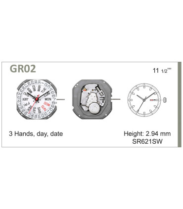 Mecanisme montre Ref MIYOTA 1S02