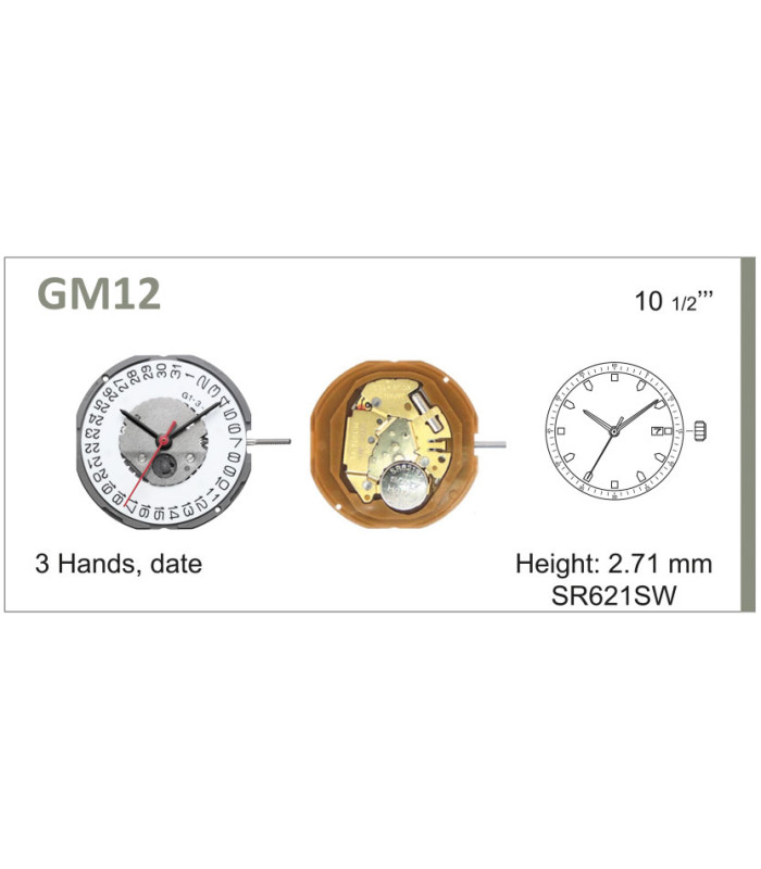 Mecanisme montre Ref MIYOTA GM10