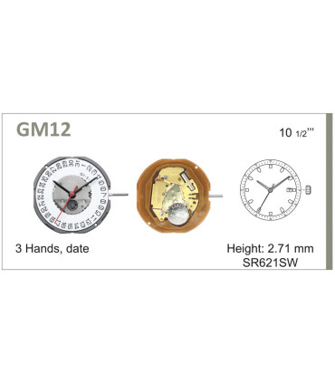 Maquinaria de reloj Ref MIYOTA GM10