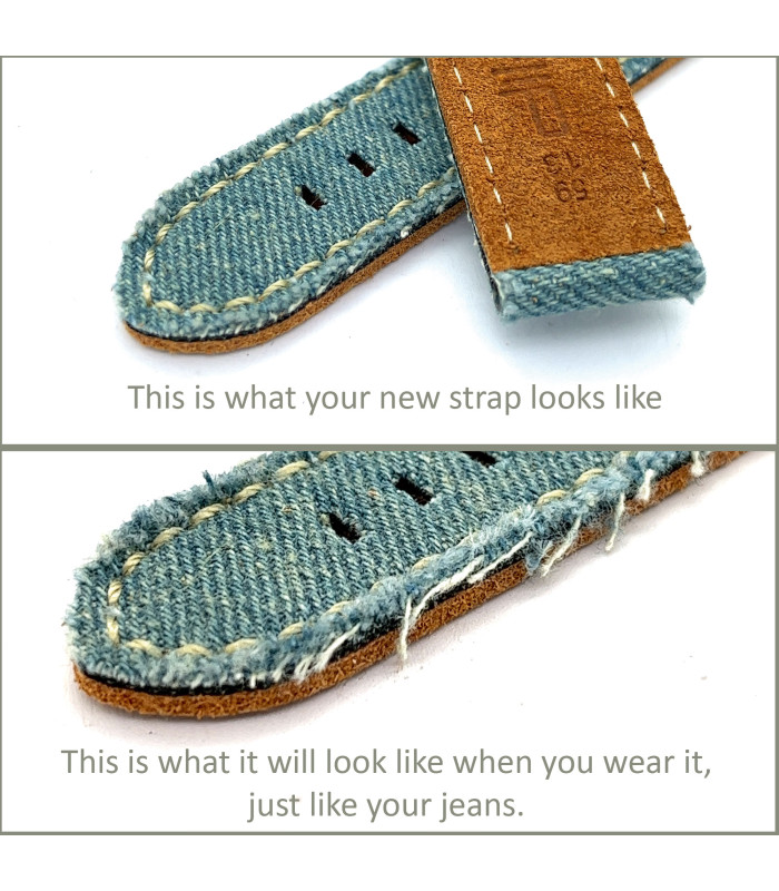 Jeans Textil Uhrenarmband 18mm 20mm 22mm 24mm