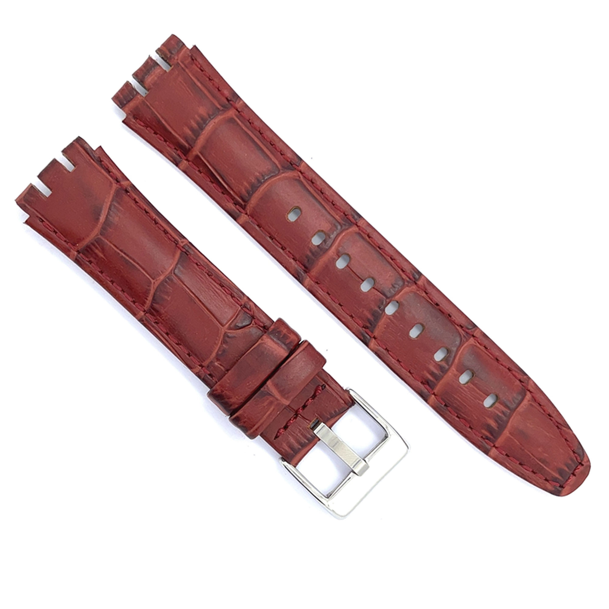 Swatch irony pink with genuine leather croc replacement band - new battery Swatch Irony Strap Band - Etsy main image 3