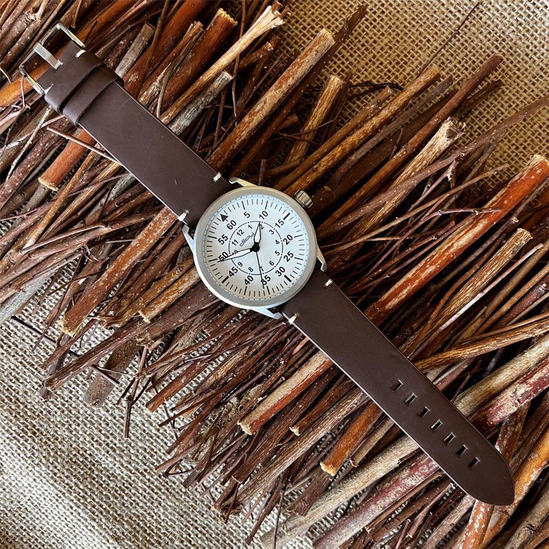 Bracelet De Montre En Cuir Gris - 20mm - Boucle Doré Rose Ou Acier