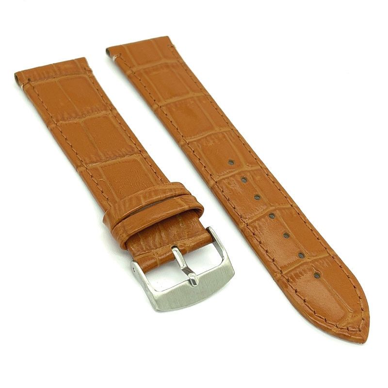 Bracelet De Montre En Cuir Véritable Crocodile - Largeurs 12 à 20 Mm - Marque Cavadini - Neuf étiqueté